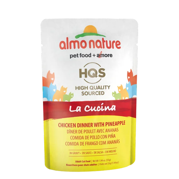 Almo Nature HQS La Cucina Chicken Dinner With Pineapple In Gravy Wet Cat Food Packets