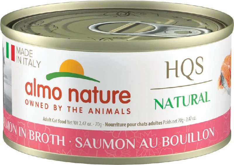 Almo Nature HQS Natural Cat Grain Free Salmon In Broth Canned Cat Food