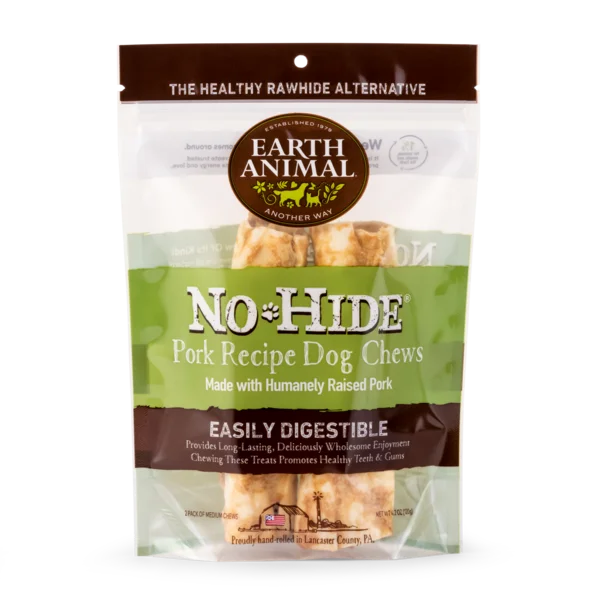 Earth Animal Pork No-Hide® Wholesome Chews, Pack Of Two Chews