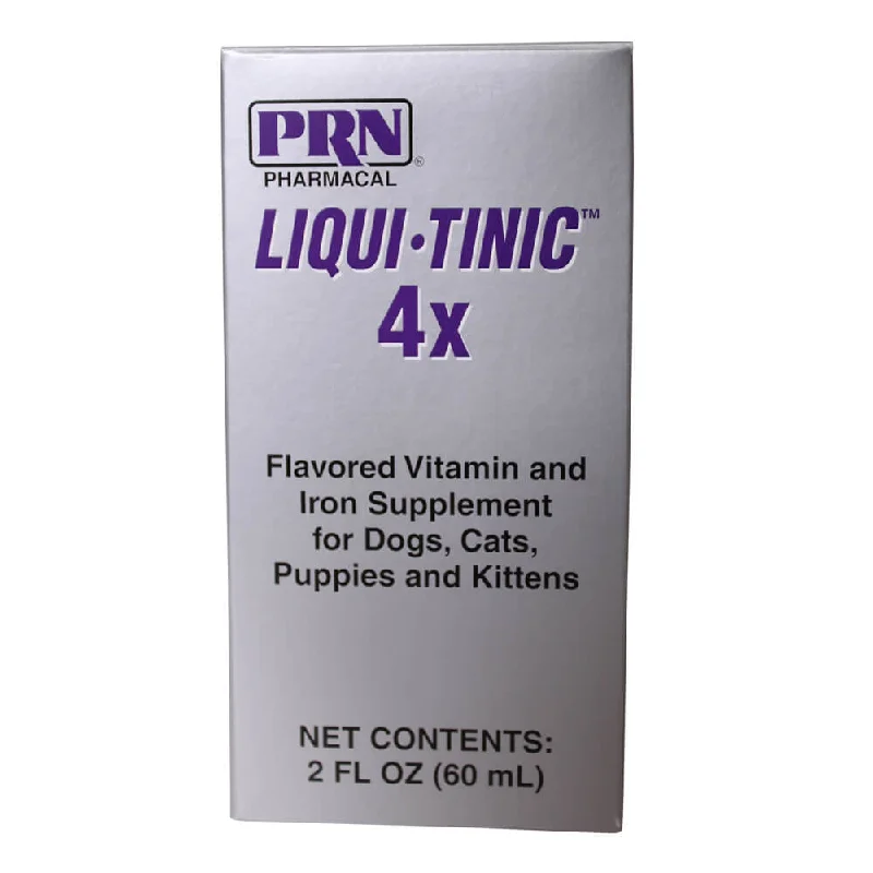 Liqui-Tinic 4X Vitamin and Iron Supplement for Dogs, Cats, Puppies and Kittens, 2 fl oz