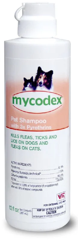 Mycodex Pet Shampoo with 3x Pyrethrins (P3), 12 oz