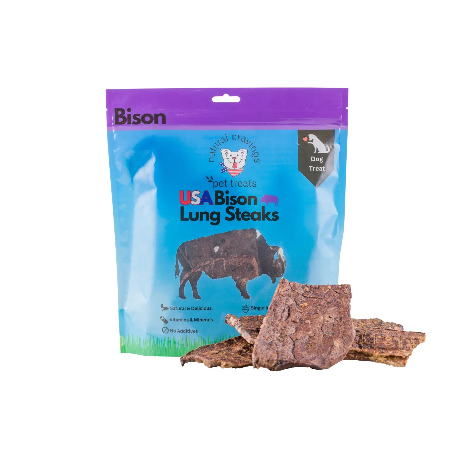 Natural Cravings USA Bison Lung Steaks Dog Treat (5 oz)