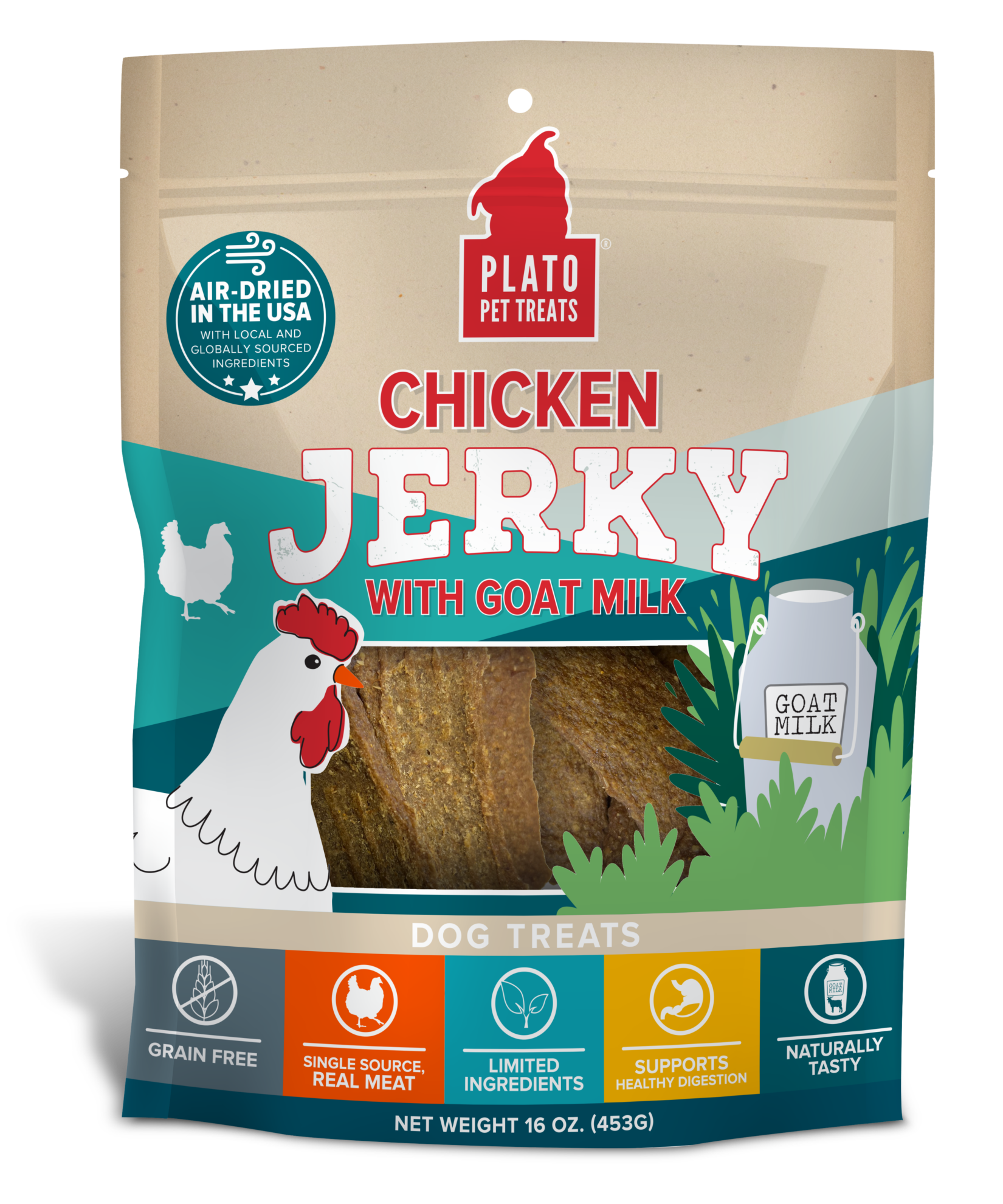 Plato Chicken Jerky with Goat's Milk Dog Treats