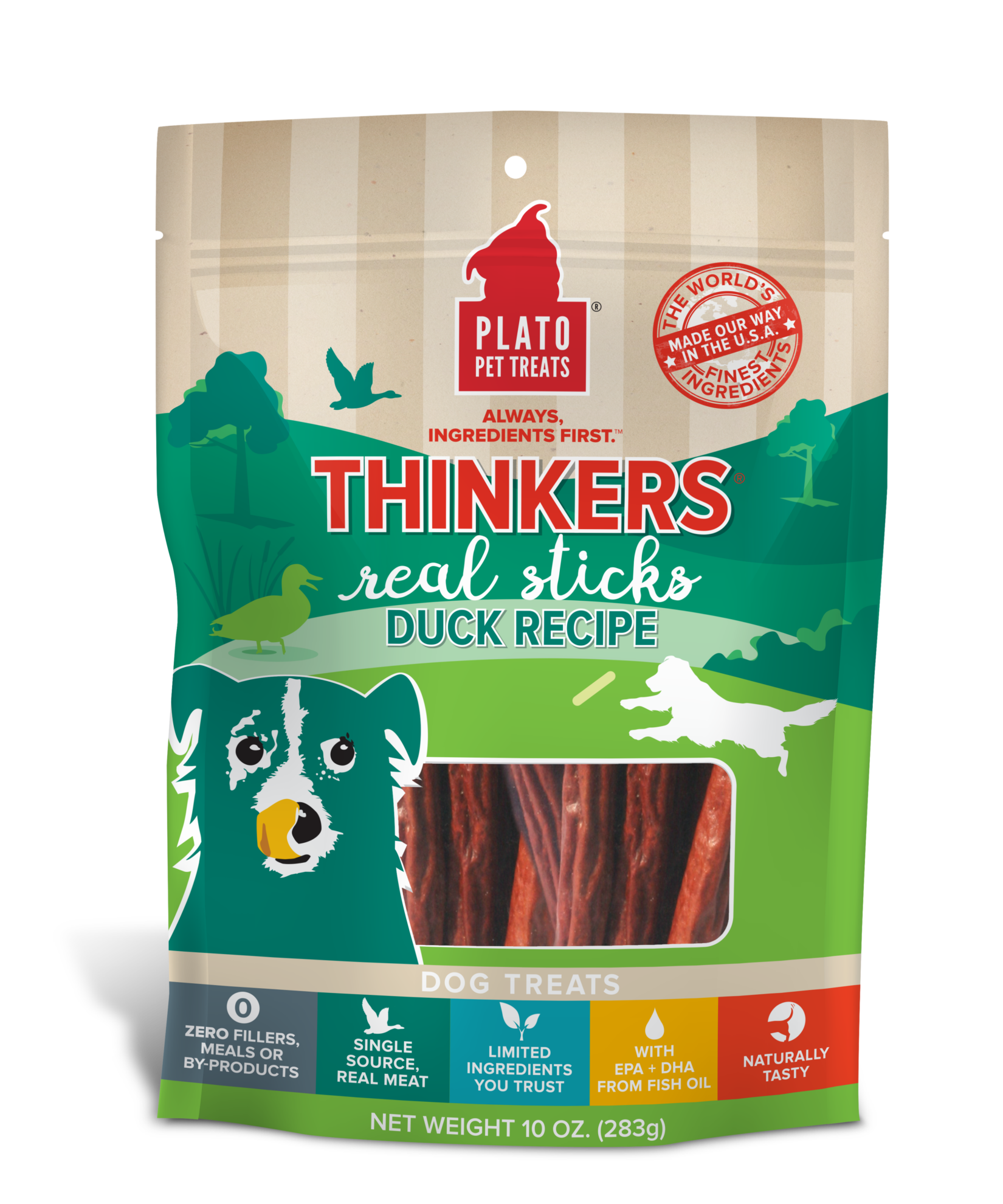 Plato Thinkers Duck Sticks Dog Treats