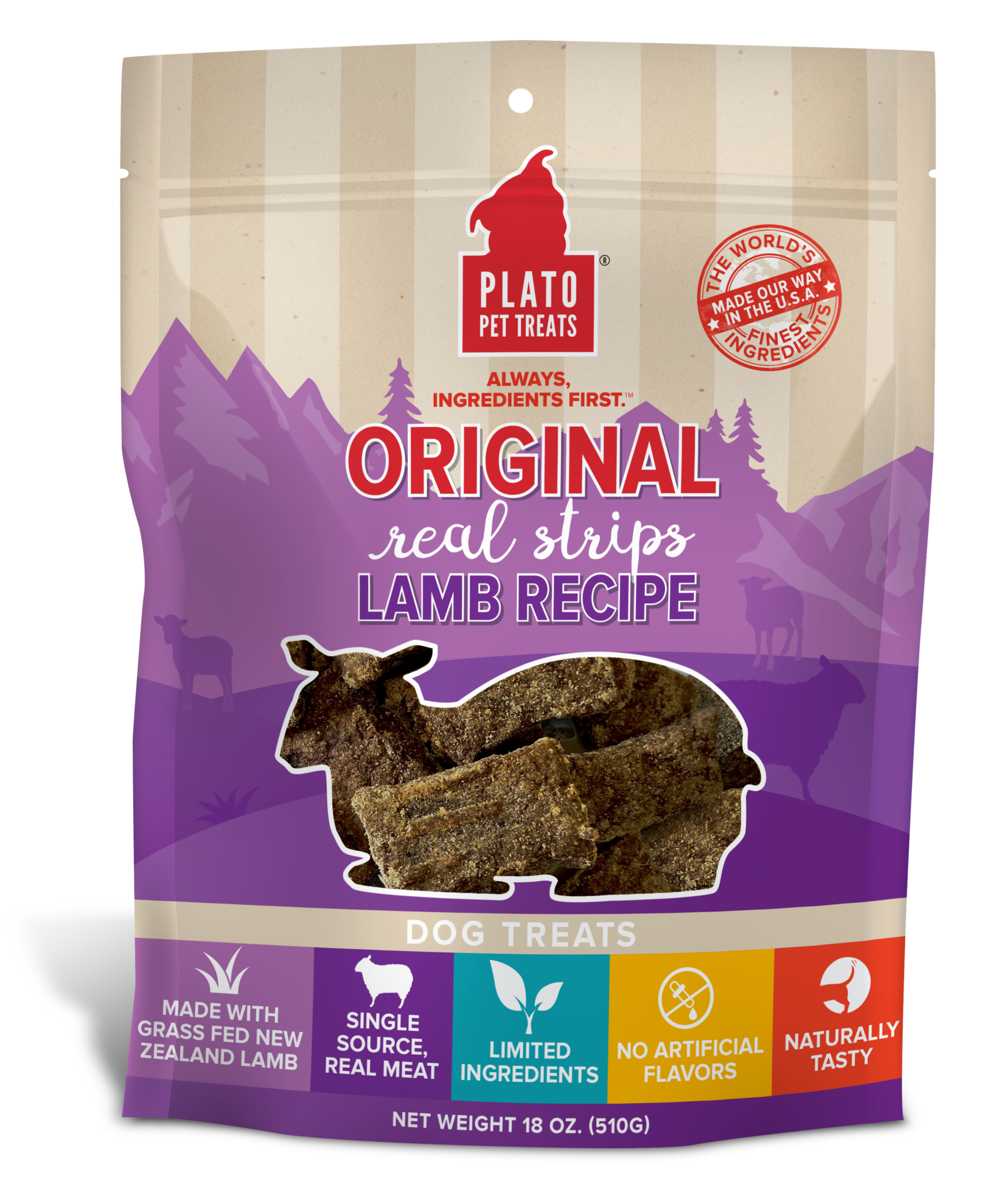 Plato Lamb Strips Dog Treats