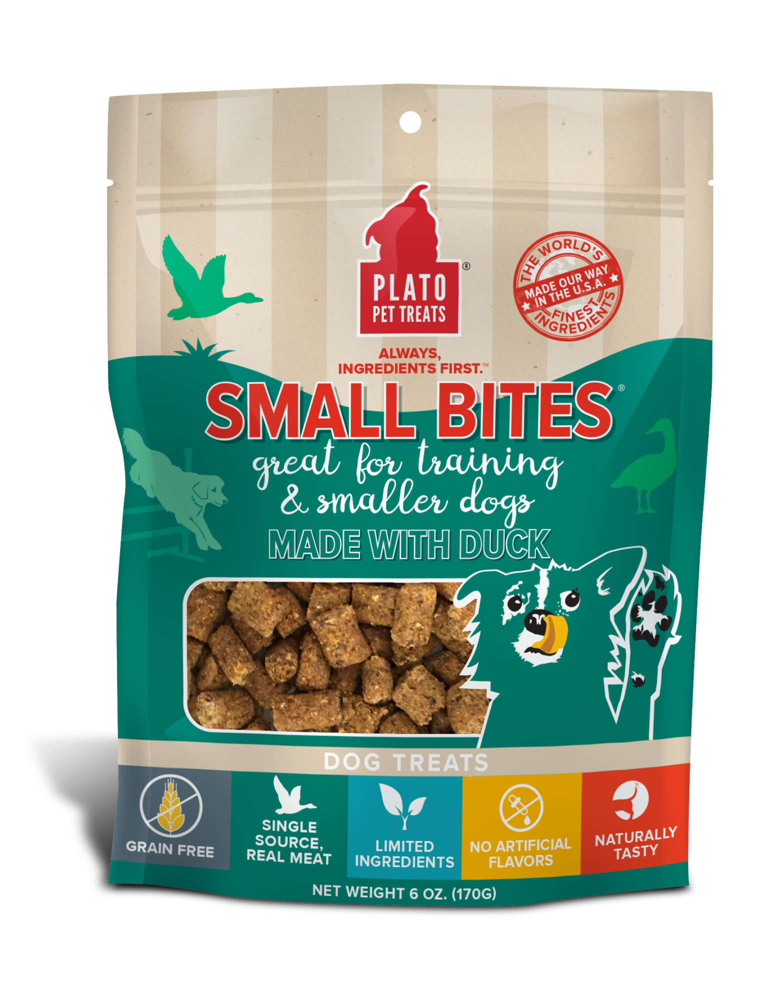 Plato Small Bites Duck Dog Treats