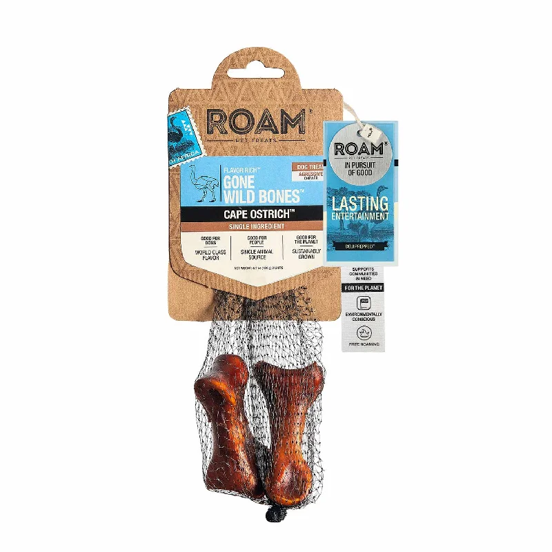 Roam Dog Treats Gone Wild Ostrich Bone, 2pk