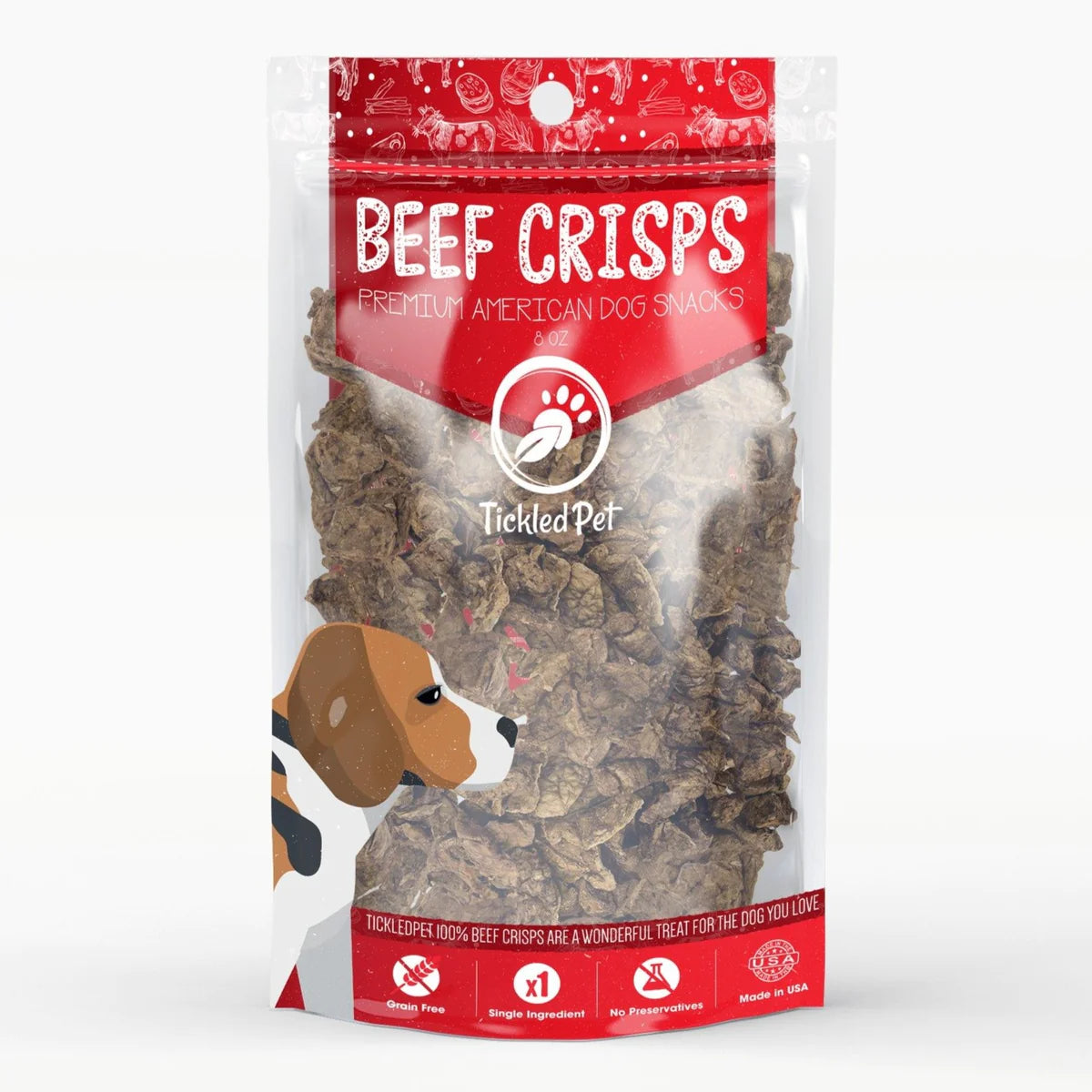 Tickled Pet Natural Beef Lung Crisps Dog Treats