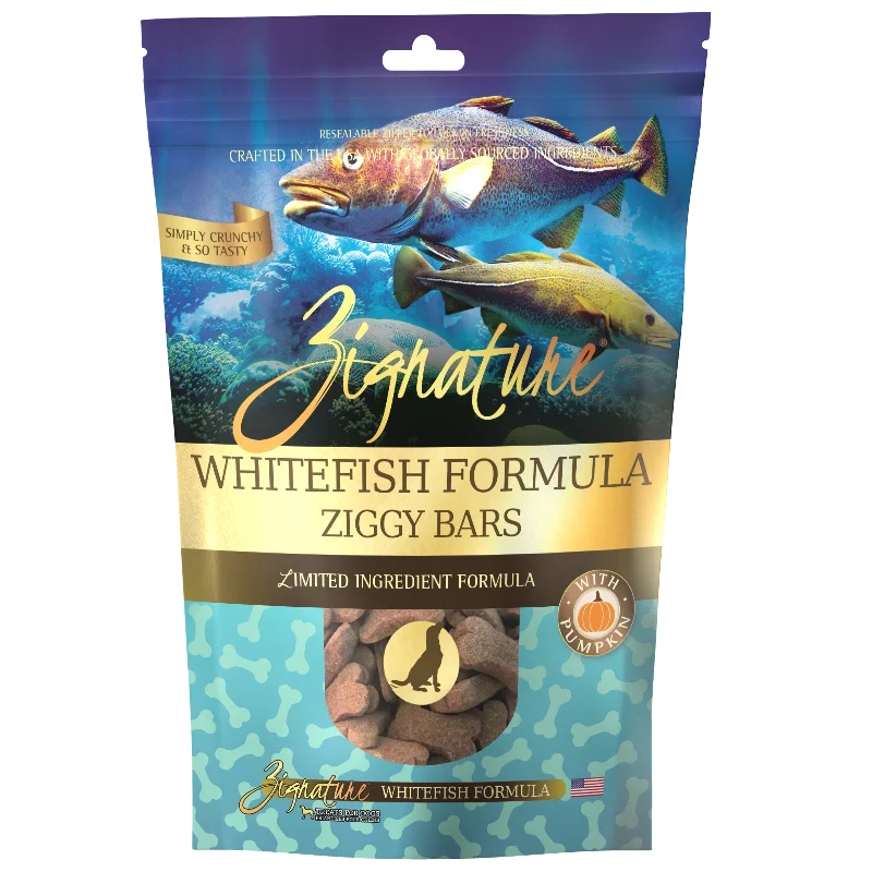 Zignature Ziggy Bars Whitefish Formula Dog Treats (12-oz)