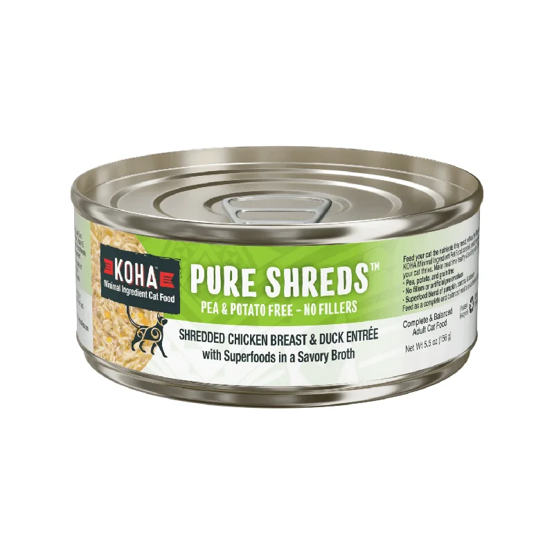 Canned Cat Food - PURE SHREDS - Shredded Chicken Breast & Duck Entrée - 5.5 oz