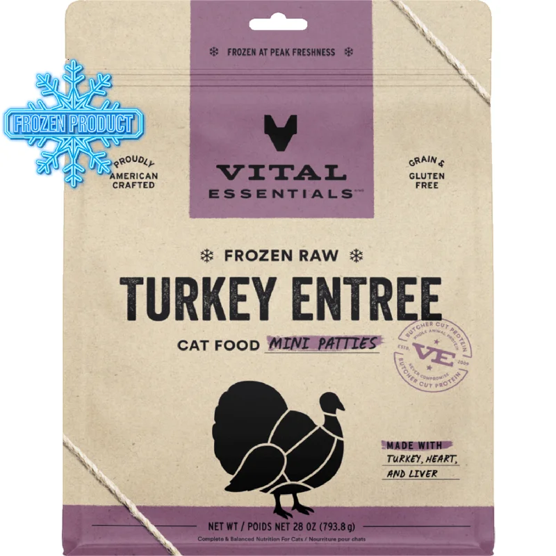 Cat Frozen Raw - Turkey Entree - Mini Patties - 28 oz