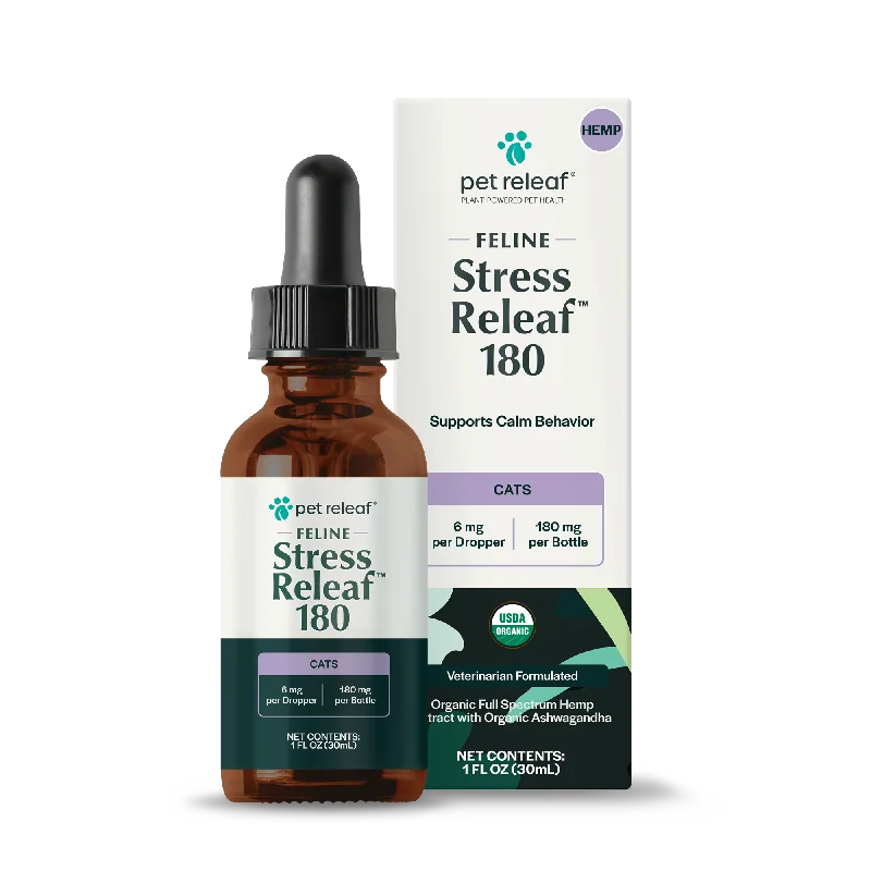 Pet Releaf Feline Stress Releaf 180mg Hemp Oil for Cats