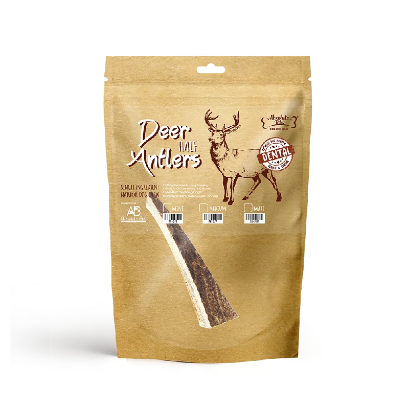 Absolute Bites Half Deer Antlers Dental Chew Mini