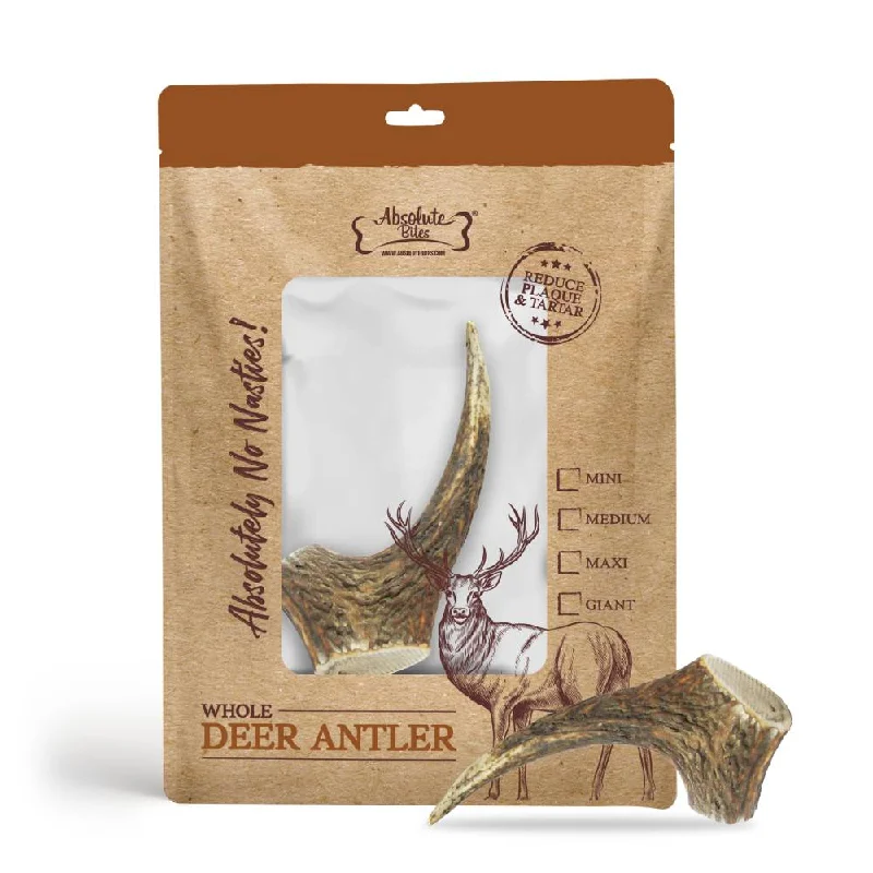 Absolute Bites Whole Deer Antlers Dental Chew Maxi