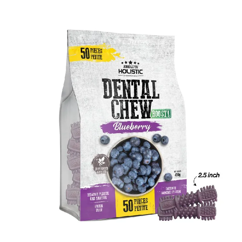 Absolute Holistic Dog Boost Dental Chew Blueberry 450g - 50pcs (2.5")