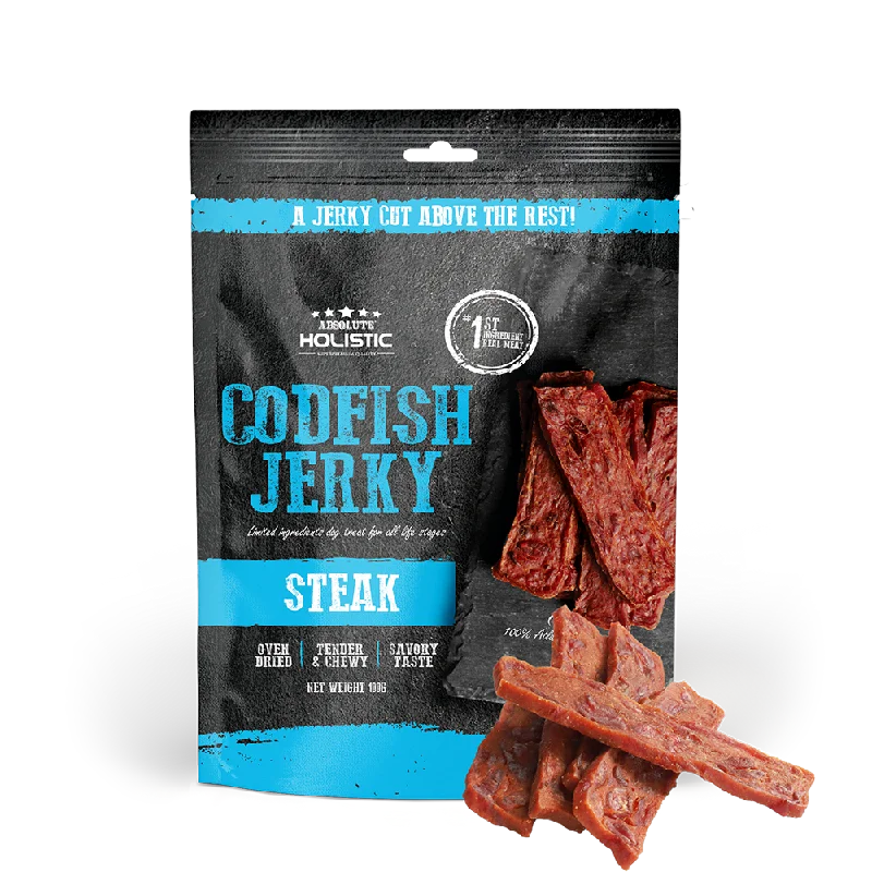 Absolute Holistic Dog Treats Codfish Jerky Steak 100g