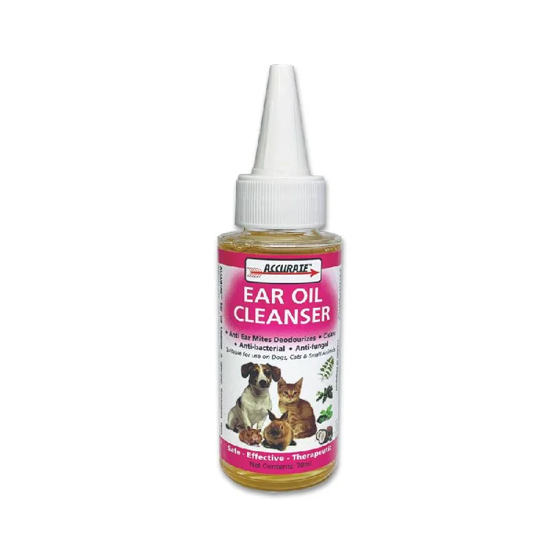 Accurate Ear Drops & Cleanser for Dogs, Cats & Small Animals 70ml