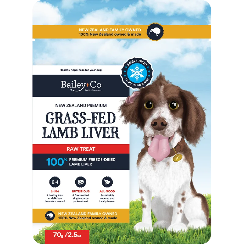 Bailey+Co Dog Freeze-Dried Raw Treat New Zealand Grass-Fed Lamb Liver 70g