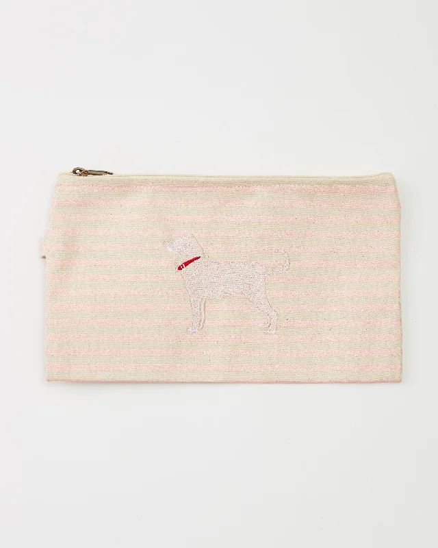 Embroidered Canvas Clutch