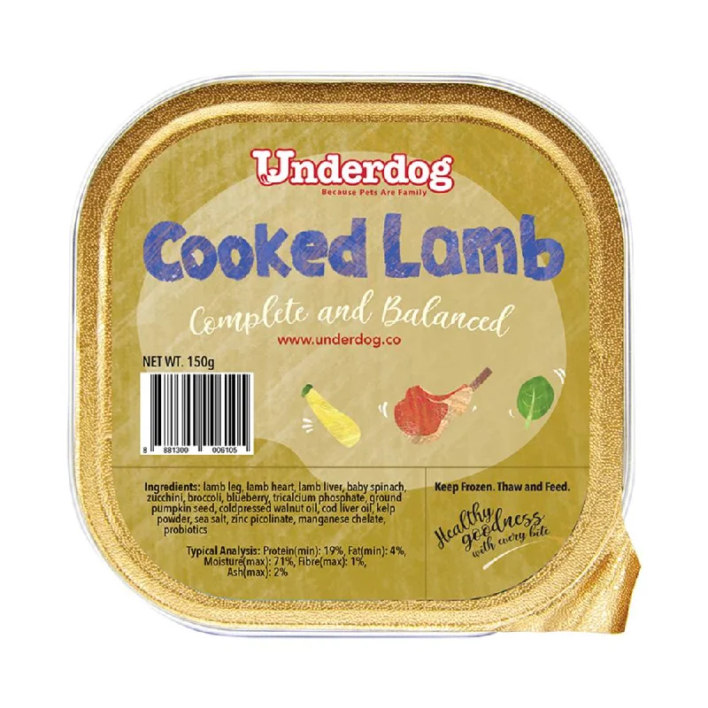 *FROZEN* Underdog Dog Cooked Lamb Complete and Balanced 150g