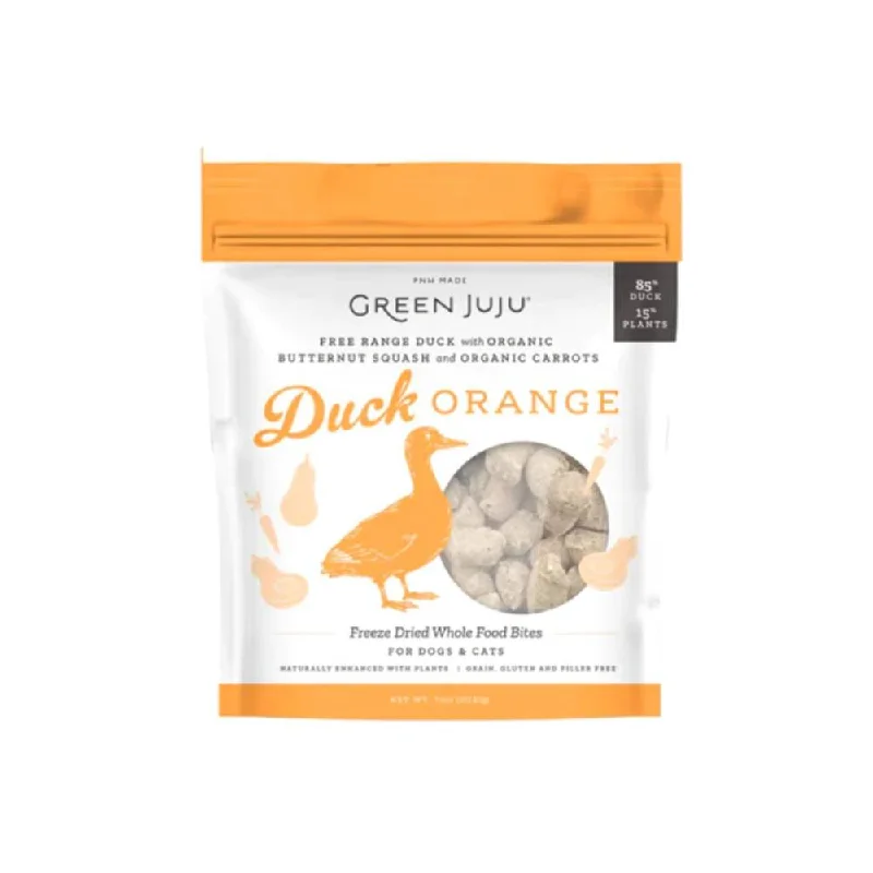 Green Juju Dogs & Cats Freeze Dried Whole Food Duck Orange Bites 7.5oz