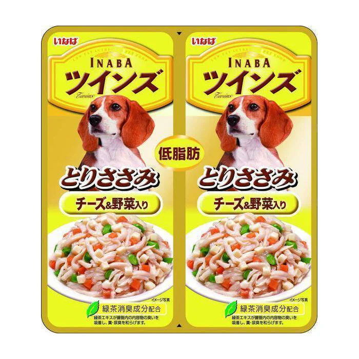 Inaba Dog Chicken Fillet with Cheese & Vegetables in Jelly Twin Pouch 40g (TW-08)