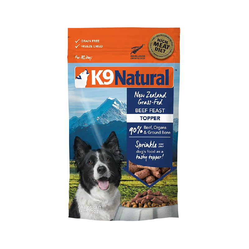 K9 Natural Dog Freeze Dried NZ Grass-Fed Beef Feast Toppers 5oz