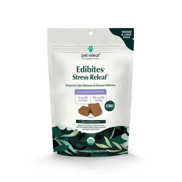 Pet Releaf Edibites Stress Releaf PB Carob Large 6 mg