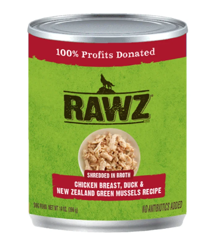 Rawz Dog Shredded Chicken Duck Mussels 14 oz