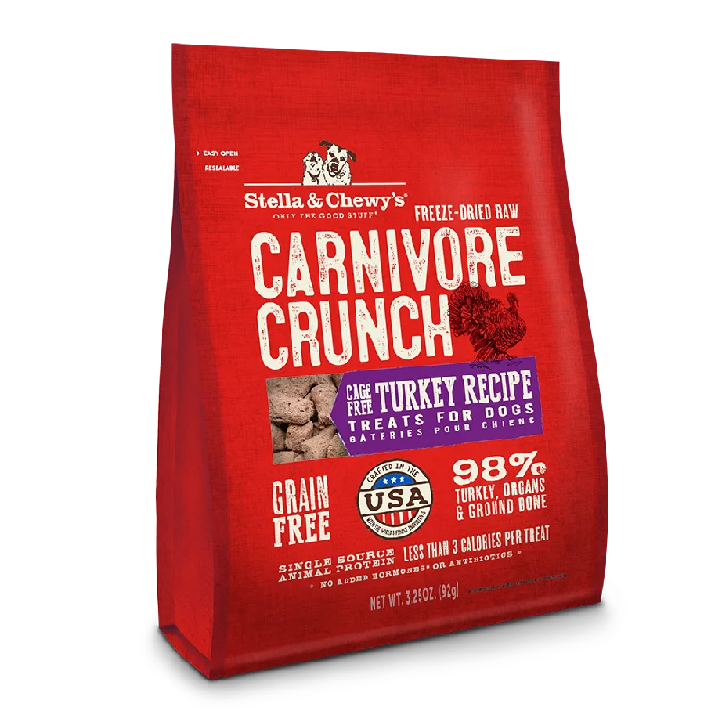 Stella & Chewy's Dog Treat - Carnivore Crunch Turkey Recipe 3.25oz