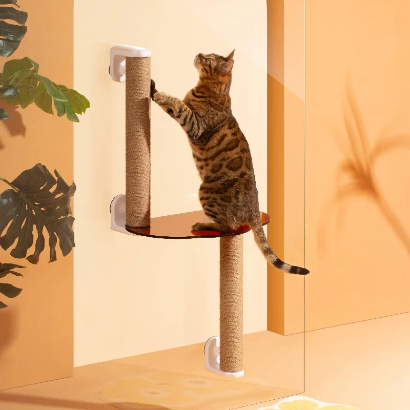 Michu Window Cat Tree with Scratchpost & Perch